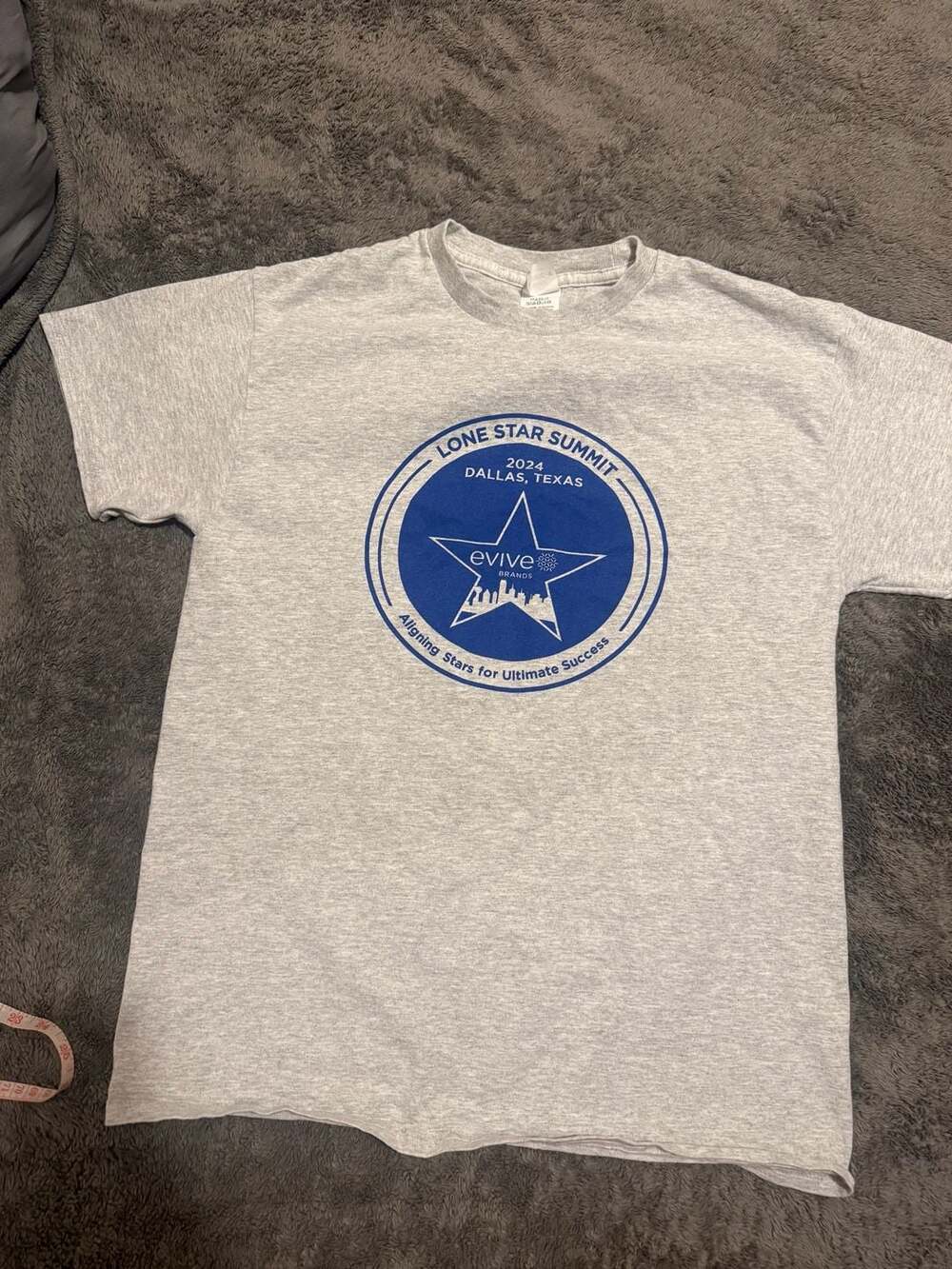 Hanes Evive Brands Lone Star Summit 2024 Dallas Texas Gray T-Shirt